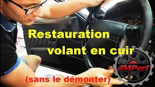 DIY  Restauration volant cuir Porsche sans démontage pas cher et efficace  Tuto [upl. by Ellemac]