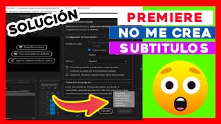 Porque Adobe Premiere no me deja Poner subtítulos automáticos Solución [upl. by Annawek]