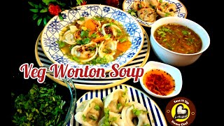 Veg Wonton Soup With Chilli Garlic Oil along with homemade wonton sheets a combo of 4 recipeswonton [upl. by Rima]