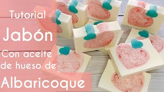 🍑🍑Jabón con aceite de hueso de albaricoque🍑🍑 peach soap melt and pour soap jabón glicerina [upl. by Enitsirc]