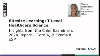 2024 Chief Examiner reports T level healthcare Science Core Exams and ESP [upl. by Chita]