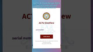 AKTU B Tech Result 2024 for first year second semester declared  btech aktu akturesult shorts [upl. by Anitsim]