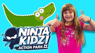 Silly Crocodile Hiding In Ninja Kidz Trampoline Park [upl. by Milburt97]