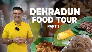 Dehradun Street Food Tour  Part 3 l Mathi Chole Beer Soda Rum Cola Desi Bhutta Chicken Roll [upl. by Ahsoyek515]