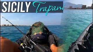 Kayak fishing in Trapani Sicily  Ended very funny 😂 [upl. by Stearns]