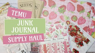 Junk Journal Supply Haul Temu [upl. by Noelani]