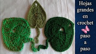 HOJA GRANDE en crochet PASO A PASO [upl. by Inga]