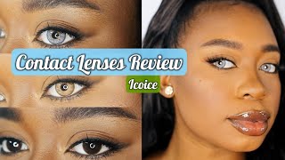 Colored Contacts Review for Dark Brown Eyes  Icoice [upl. by Ecnarrot]