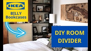 DIY Room Divider Wall for studio apartment IKEA Billy Bookcase hack [upl. by Imoian969]