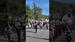 Band HM royalmarines Scotland marchingband playing on march to 2024 braemargathering shorts [upl. by Mitchael]