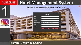 1 Hotel Management System in java  Signup Page JFrame Mysql Database Netbeans IDE [upl. by Daitzman]