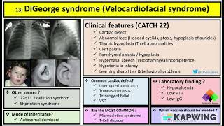 DI GEORGE SYNDROME  CLINICAL FEATURES  CAUSES  DIAGNOSIS RISKS MANAGEMENT [upl. by Lehsreh]