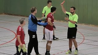 Handballregeln Rote Karte nach „grober“ Unsportlichkeit [upl. by Dasa]