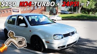 235000 MILE GOLF 18T GETS A 150 KO4 TURBO AND 24PSI Will it beat my M3 [upl. by Veal733]