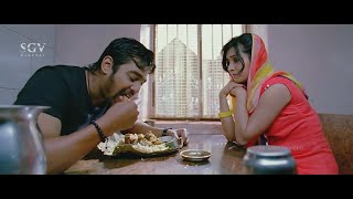 Radhika Pandith Buys Mutton Meals for Dhruva Sarja  Best Scene Of Bahaddur Kannada Movie [upl. by Rajiv751]