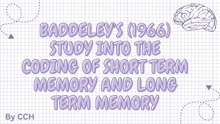 AQA LEVEL PSYCHOLOGY  Memory Baddeley’s 1966 study [upl. by Ezar]