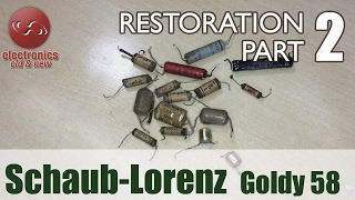 SchaubLorenz Goldy 58 type 3020 tube radio restoration  Part 2 Capacitors swapped [upl. by Giess]