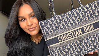 DIOR BOOK TOTE UNBOXING amp WHAT FITS INSIDE [upl. by Ogu]