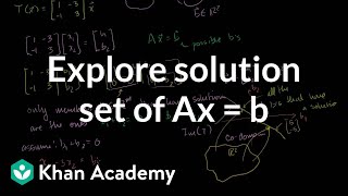 Exploring the solution set of Ax  b  Matrix transformations  Linear Algebra  Khan Academy [upl. by Amik46]