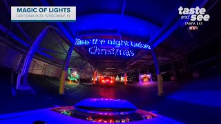 Floridas largest drivethru Christmas light show opens at Daytona International Speedway [upl. by Aerb44]