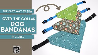 How to Sew an Over the Collar Dog Bandana from a Fabric Square [upl. by Lontson53]