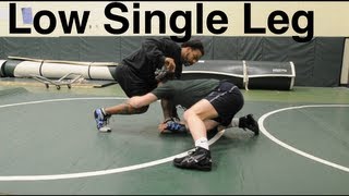 Low Single Leg Takedown Basic Wrestling and BJJ Moves and Techniques For Beginners John Smith [upl. by Adnylam]