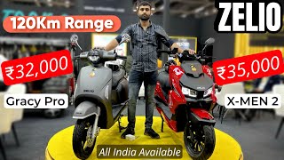 New Zelio XMen2 amp Gracy Pro Ev Scooter  ₹32000  120Km Range  All India Delivery Best Ev Sccoter [upl. by Leuqar]