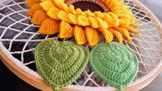 🔥 Como hacer hojas para Girasoles a Crochet [upl. by Aerised]