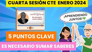 CEAA 5 puntos Es Necesario Sumar Saberes Orlando Fals Borda Cuarta Sesión CTE ENERO 2024 [upl. by Emyaj952]