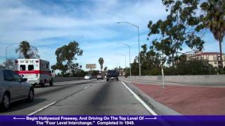 US 101 North CA Hollywood Freeway Downtown LA to North Hollywood [upl. by Basham]