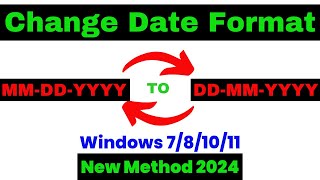 🔥 MMDDYYYY to DDMMYYYY🔥 How to Change Date Format in Laptop Windows 1011 🔥 HP  Dell  ASUS [upl. by Lilias]