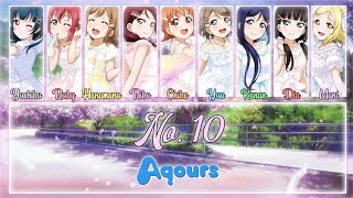 No 10  Aqours FULL ENGROM LYRICS  COLOR CODED  Love Live [upl. by Nytsirk215]