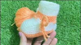 New Knitting Pattern For Baby Booties Shoes jutti Jurab Socks Design  488 [upl. by Aisaim]