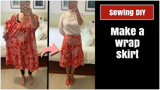 Make a wrap skirt An easy clothes upcycling DIY [upl. by Tilda]