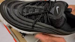 Nike Air Max 97 Black and white unboxing and on foot review [upl. by Ahsenroc837]