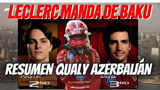 Resumen qualy F1  ¡Leclerc Pole en Bakú highlights [upl. by Glenine469]