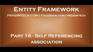 Part 16 Self referencing association in entity framework [upl. by Elocon]