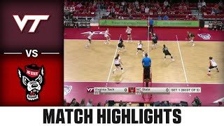 Virginia Tech vs NC State Match Highlights  2024 ACC Volleyball [upl. by Gowon941]