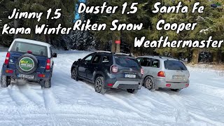 Hyundai Santa Fe vs Dacia Duster vs Jimny Snow Offroad [upl. by Einot]