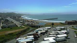 Cayucos State Beach Pier Drone 4k [upl. by Kcir96]