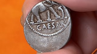 Famous Elephant Denarius  Julius Caesar 49 BC [upl. by Keiryt993]