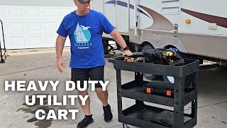 Utility Cart  3 Shelf Utility Cart  Heavy Duty Rolling Cart [upl. by Earahs]