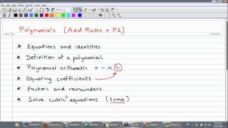 Additional Maths IGCSE  Polynomials Part 1 [upl. by Leshia]