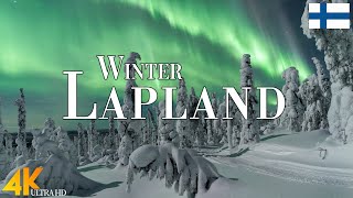 Winter Lapland 4K Ultra HD • Stunning Footage Lapland Scenic Relaxation Film with Christmas Music [upl. by Enirak]