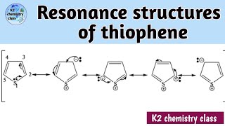 Resonance structures of thiopheneresonance in thiophenethiophene resonance [upl. by Ennaear]