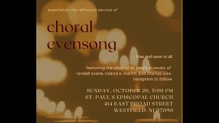 Choral Evensong Sunday October 20 2024 [upl. by Anirad]