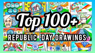 Republic Day Drawing Easy Steps  Republic Day Poster  How To Draw Republic Day Drawing [upl. by Alliuqa]