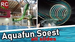 AquaFun Soest  alle Rutschen  all slides mit FunAconda POVs 2018 [upl. by Seaton17]