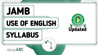 Jamb Syllabus for English 2024 Updated [upl. by Ludvig670]