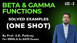 Beta amp Gamma Functions Solved ExamplesProblems  Engg Math  SK Paikray [upl. by Richer287]